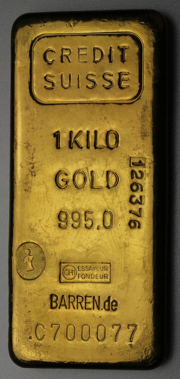 1kg Credit Suisse Goldbarren