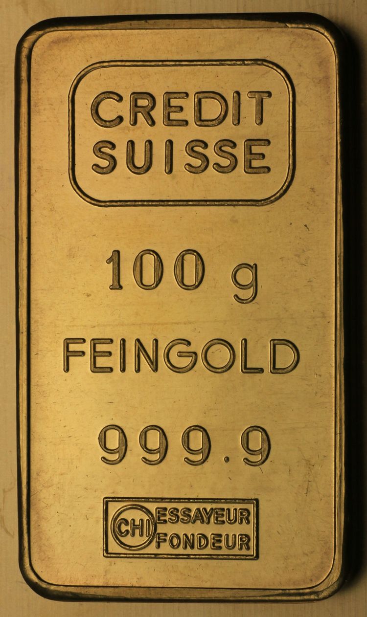 100g Credit Suisse Goldbarren