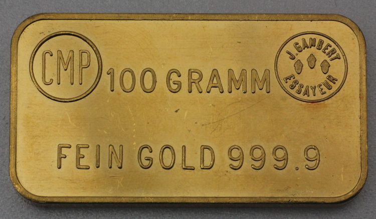 100g CMS Goldbarren