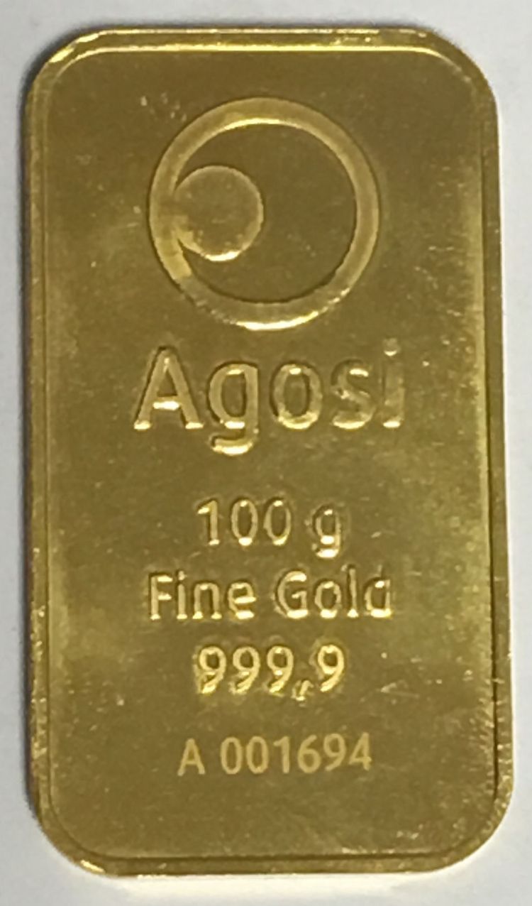 100g Agosi Goldbarren