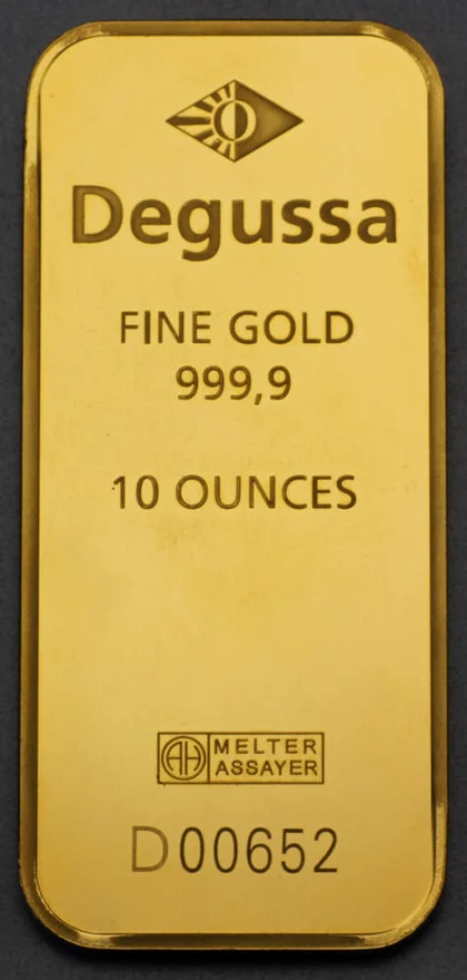 10 Unzen Degussa like Goldbarren von Argor-Heraeus