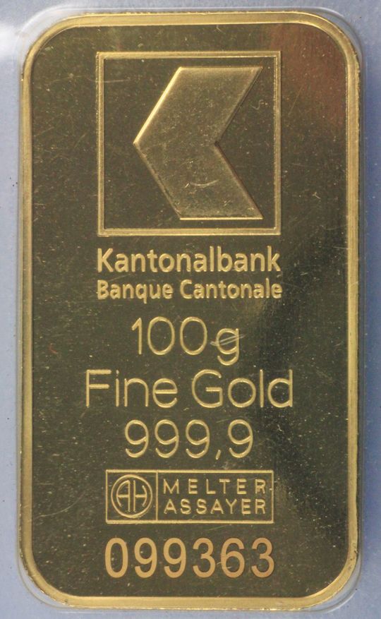100g Kantonalbank Goldbarren