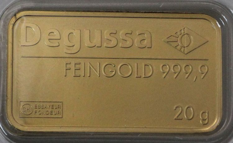20g Degussa Goldhandel Goldbarren (Hersteller Valcambi)