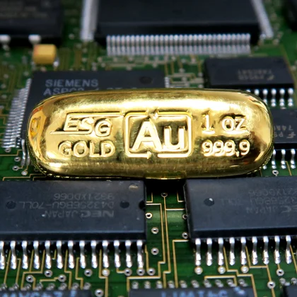 1oz Längsgussbarren aus 999,9er Recyclinggold