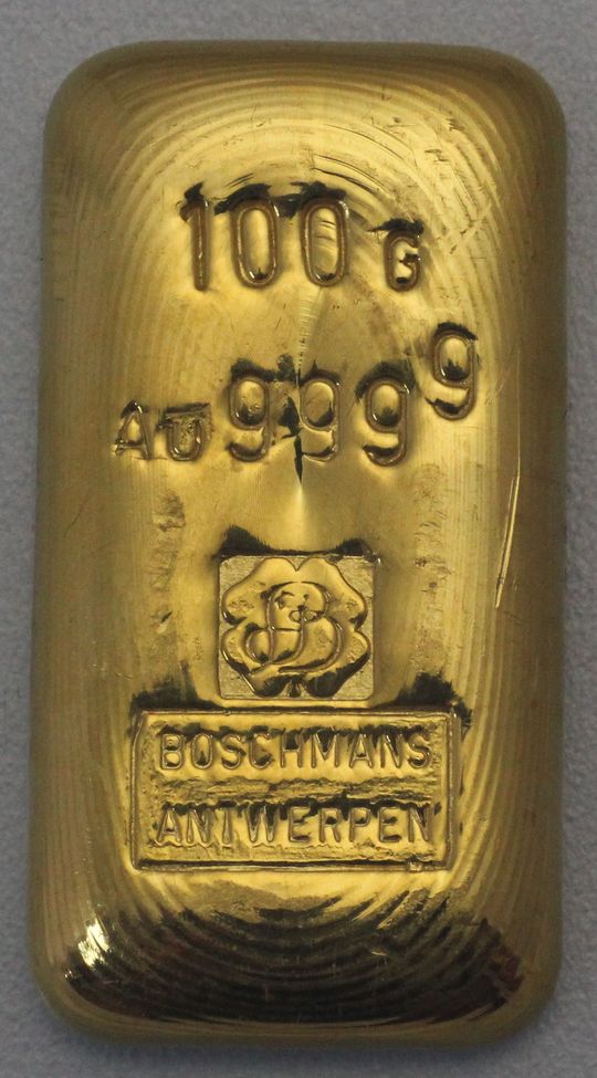100g Goldbarren Boschmans Antwerpen
