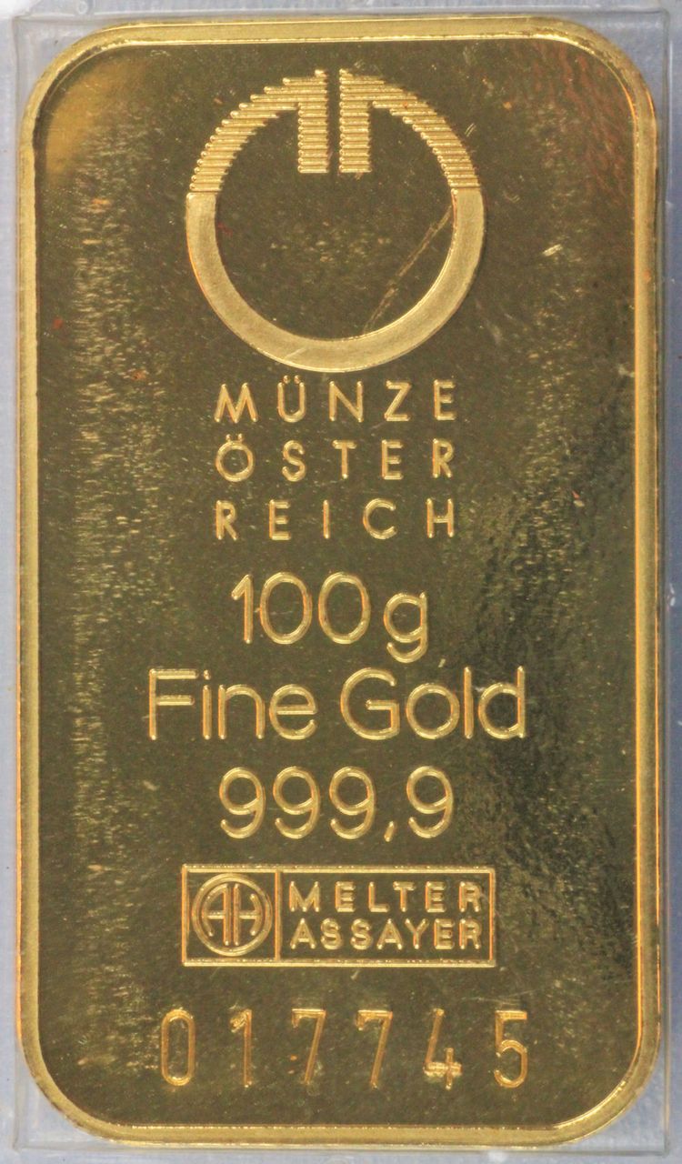100g Münze Österreich Feingoldbarren