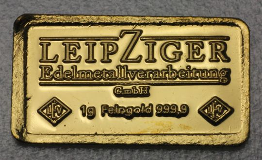 1g Goldbarren Leipziger Edelmetallverarbeitung LEV