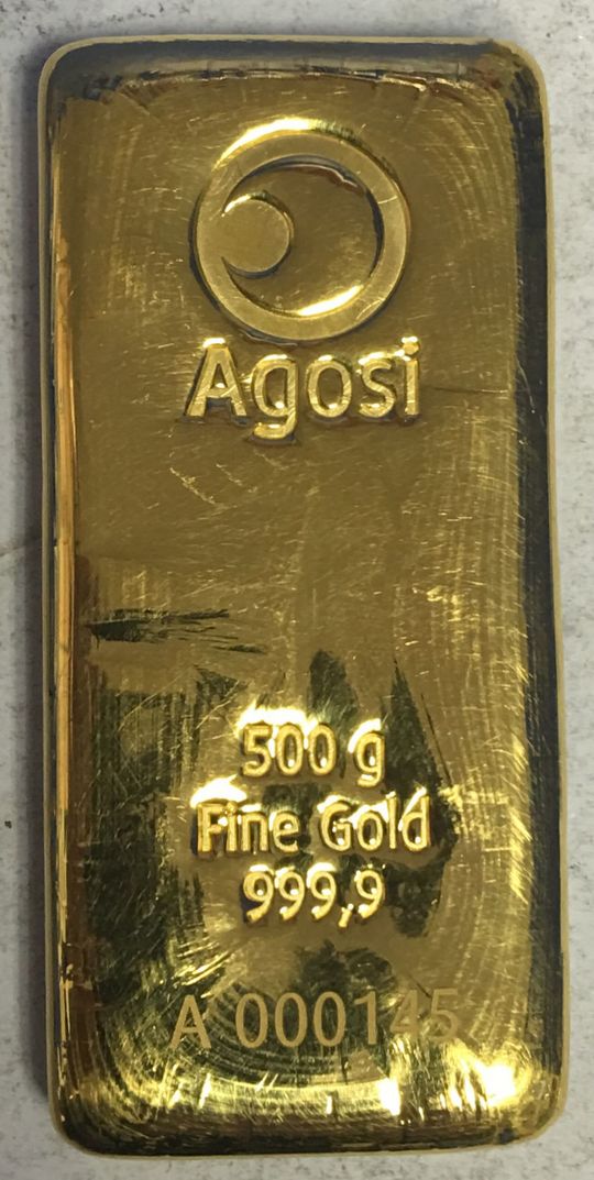 500g Agosi Goldbarren