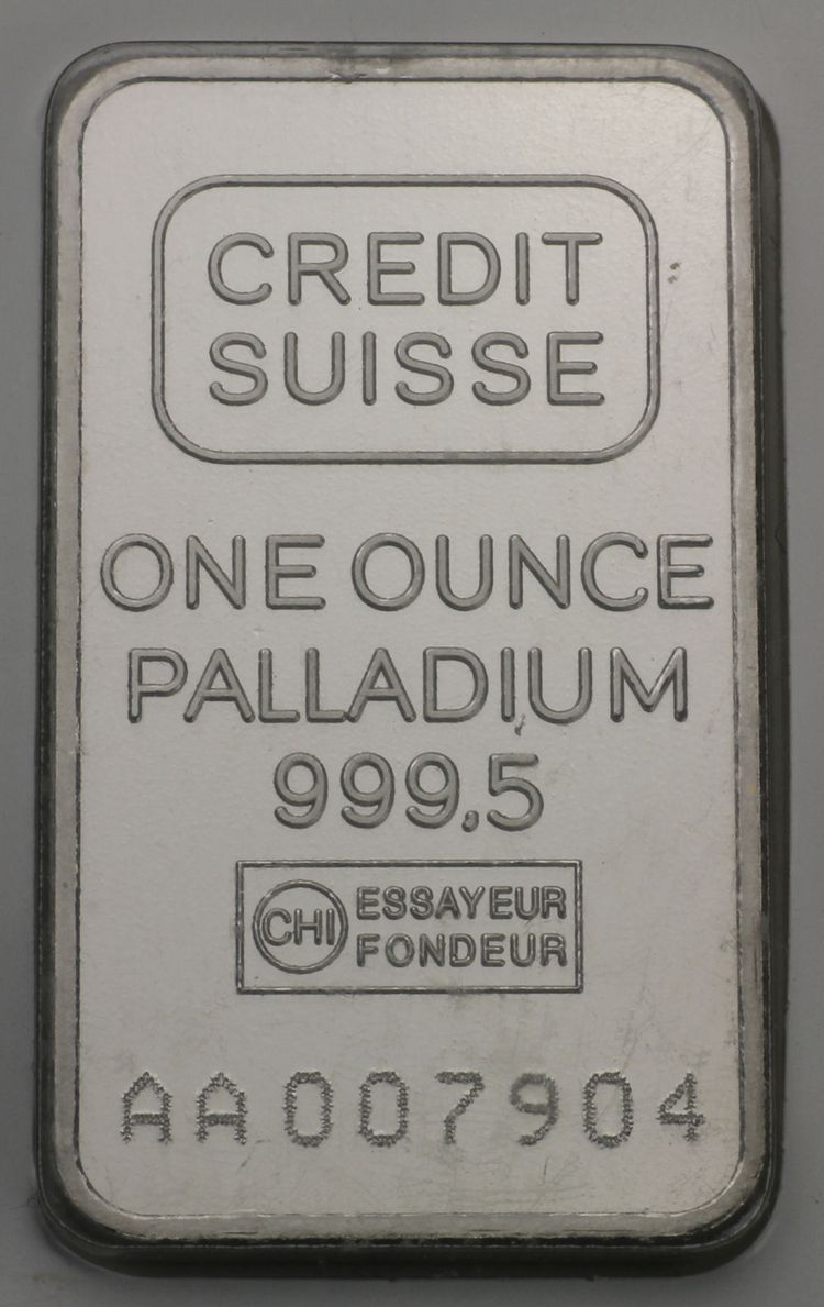 1oz Palladiumbarren Credit Suisse