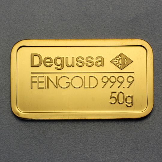 50g Goldbarren Degussa