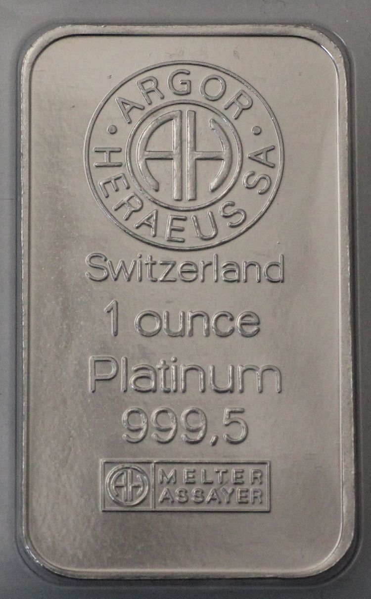 1oz Platinbarren Argor-Heraeus