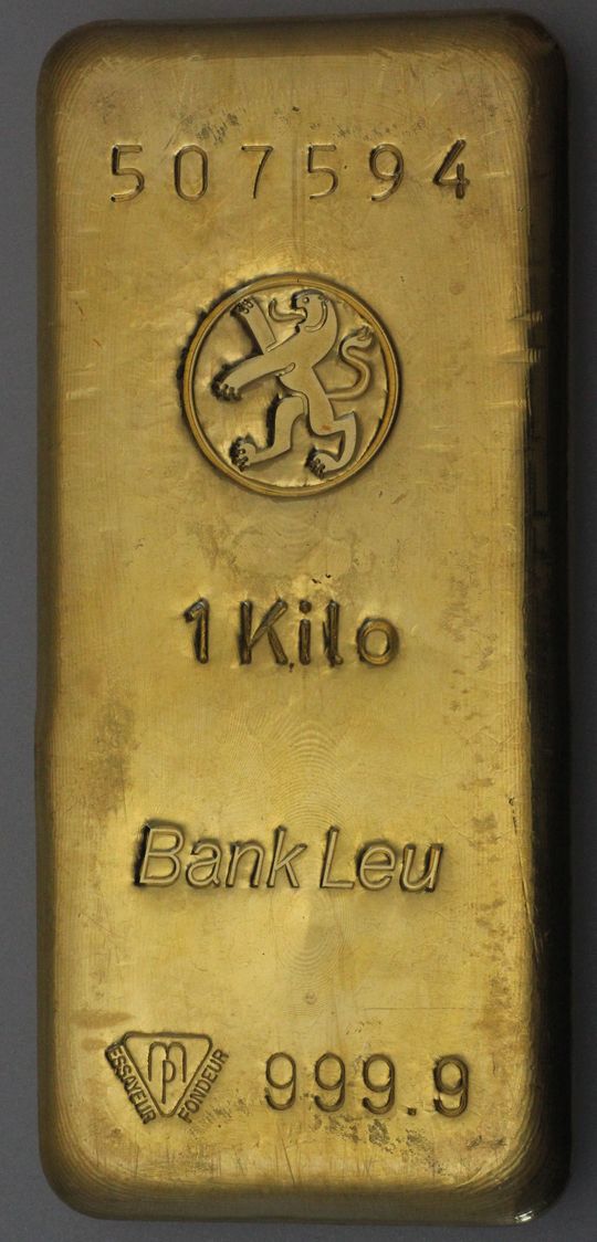 1kg Goldbarren Bank Leu