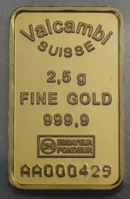 2,5g Goldbarren Valcambi