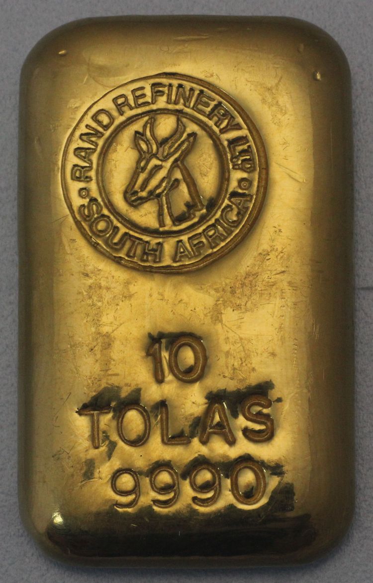10 Tolas Rand Refinery Goldbarren 10 Tolas Rand Refinery Goldbarren