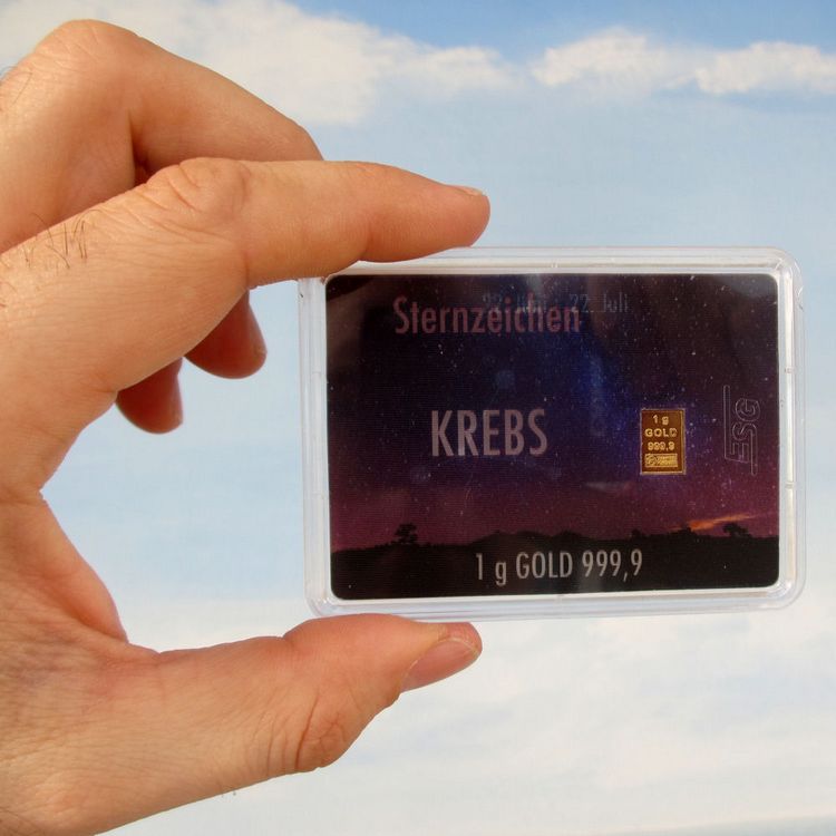 1g Goldbarren Sternzeichen Krebs