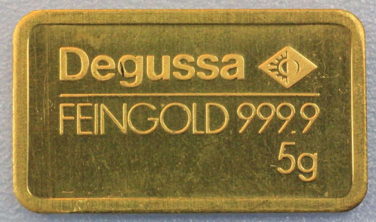 5g Barrengold von Degussa