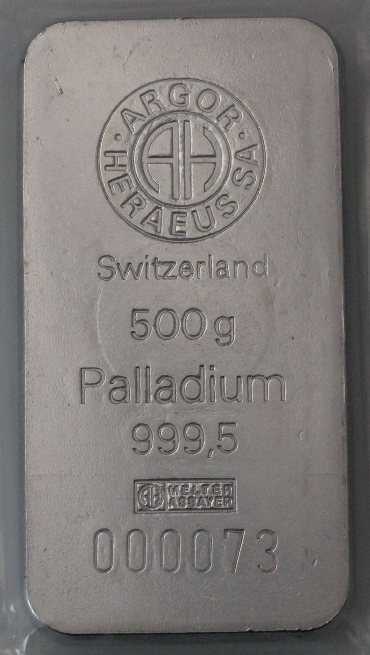 500g Palladiumbarren Argor-Heraeus 500g Palladiumbarren Argor-Heraeus