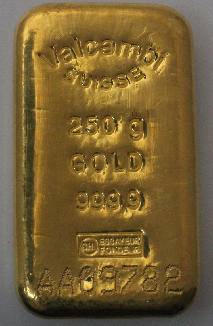 250g Valcambi Goldbarren