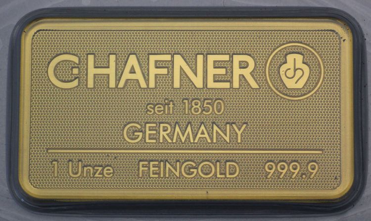 1 Unzen Goldbarren C Hafner