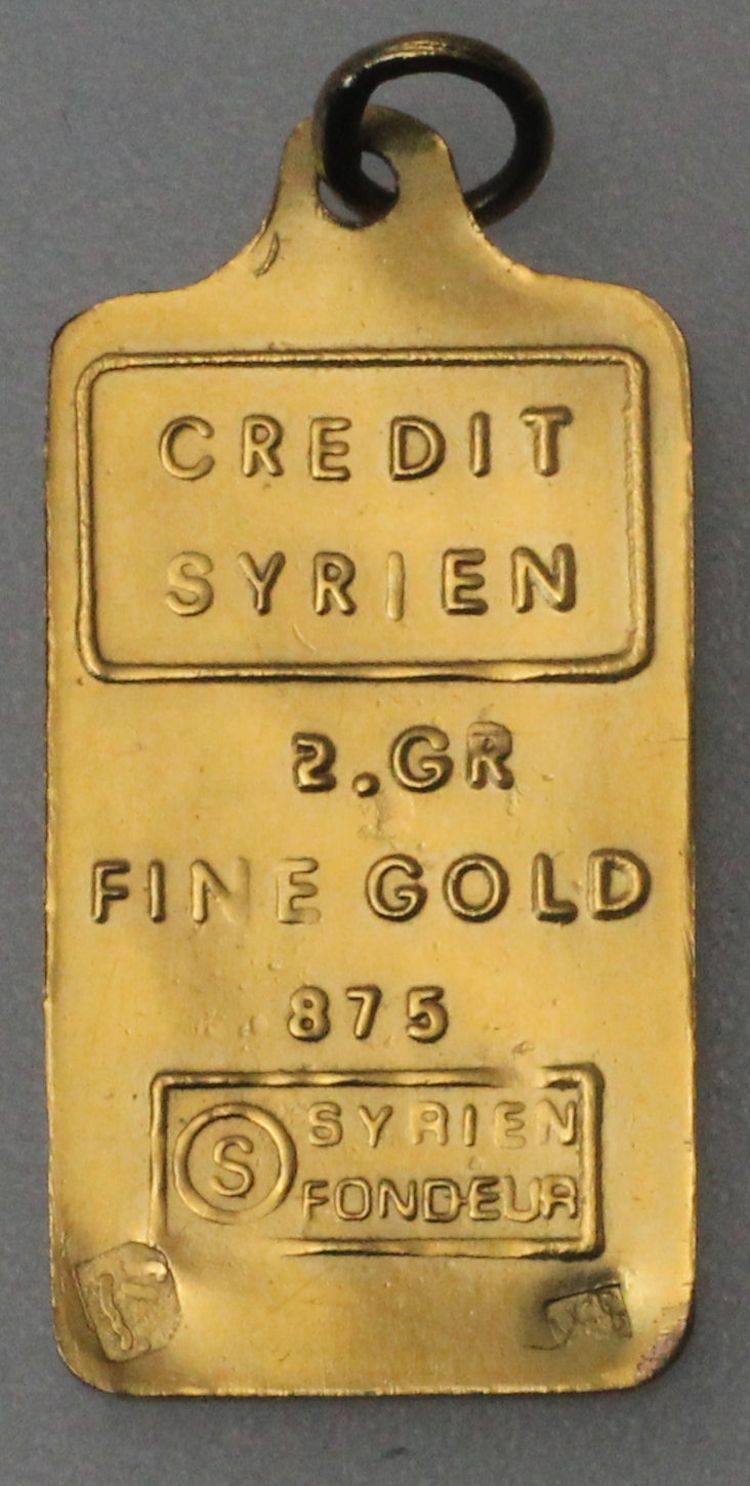 2g Goldbarren Credit Syrien (nur 875erAu)