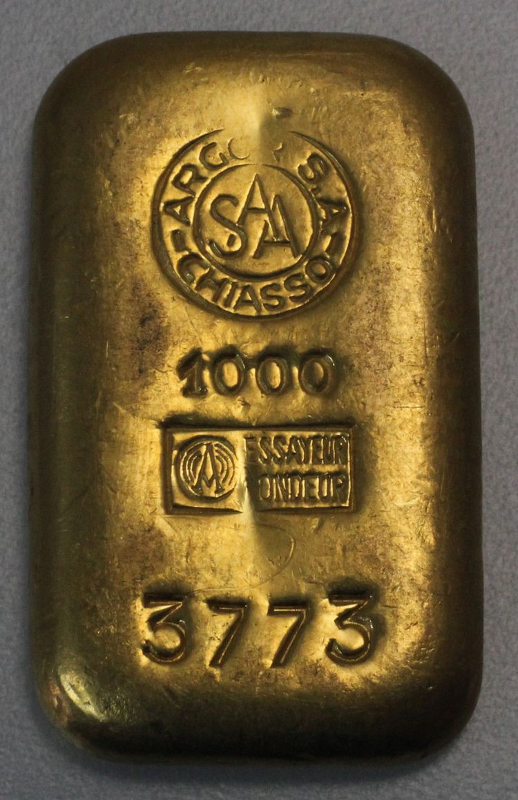 100g Goldbarren Argor-Chiasso gegossen 100g Goldbarren Argor-Chiasso gegossen
