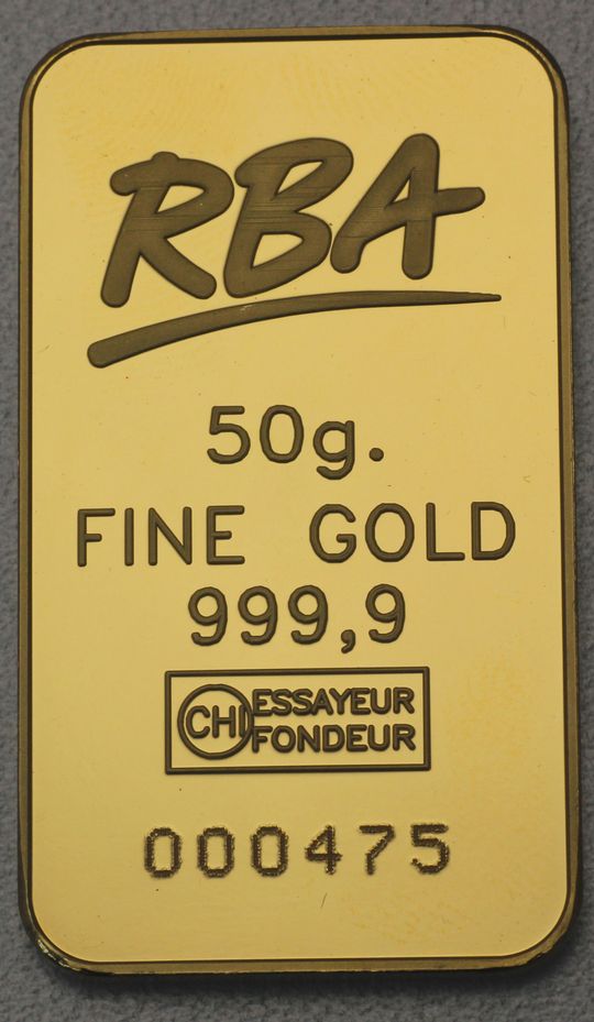 50g Goldbarren RBA