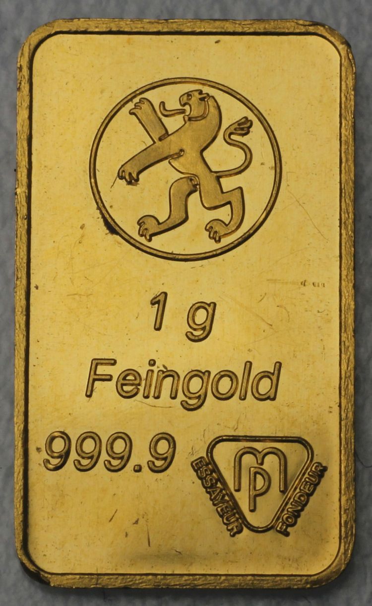 1g Goldbarren Bank Leu