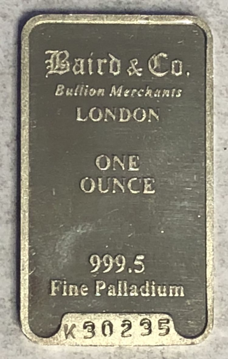 1oz Palladiumbarren Baird&Co.