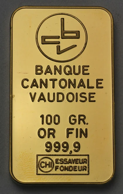 100g Barren Banque Canonale Vaudoise