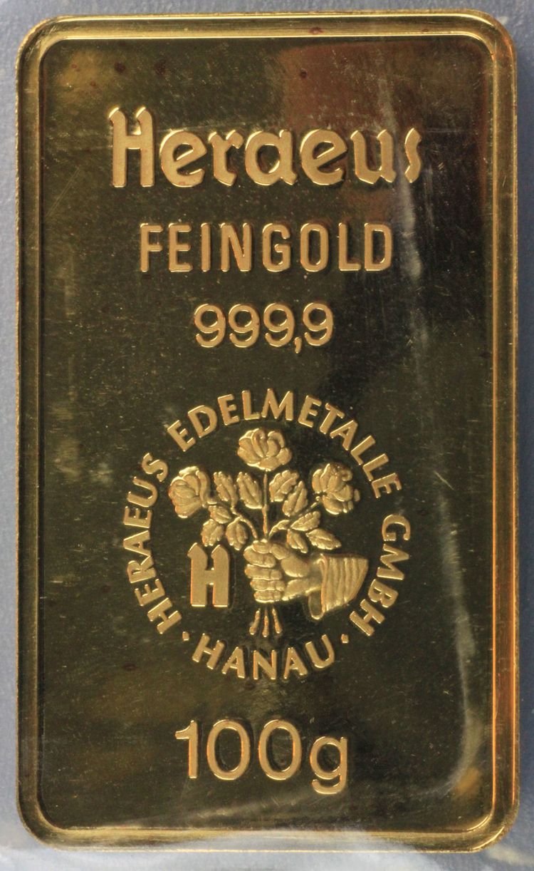 100g Heraus Goldbarren 100g Heraus Goldbarren