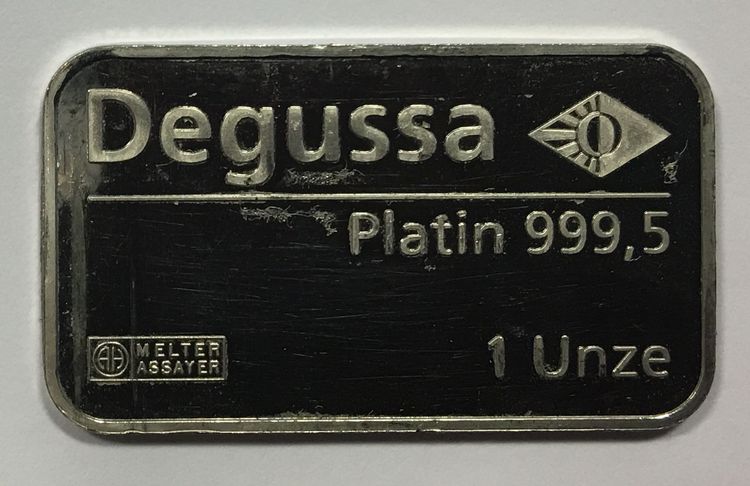 1oz Platinbarren Degussa Argor 1oz Platinbarren Degussa Argor