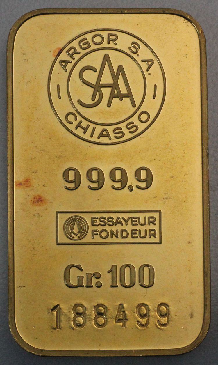 Argor-Chiasso 100g Goldbarren Argor-Chiasso 100g Goldbarren