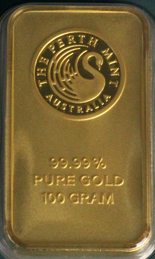100g Goldbarren Perth Mint