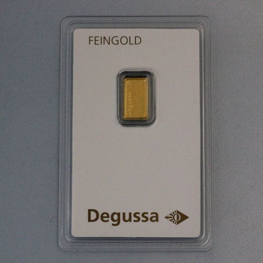 1g Degussa Goldbarren