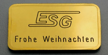 Frohe Weihnachten Goldbarren Gravur