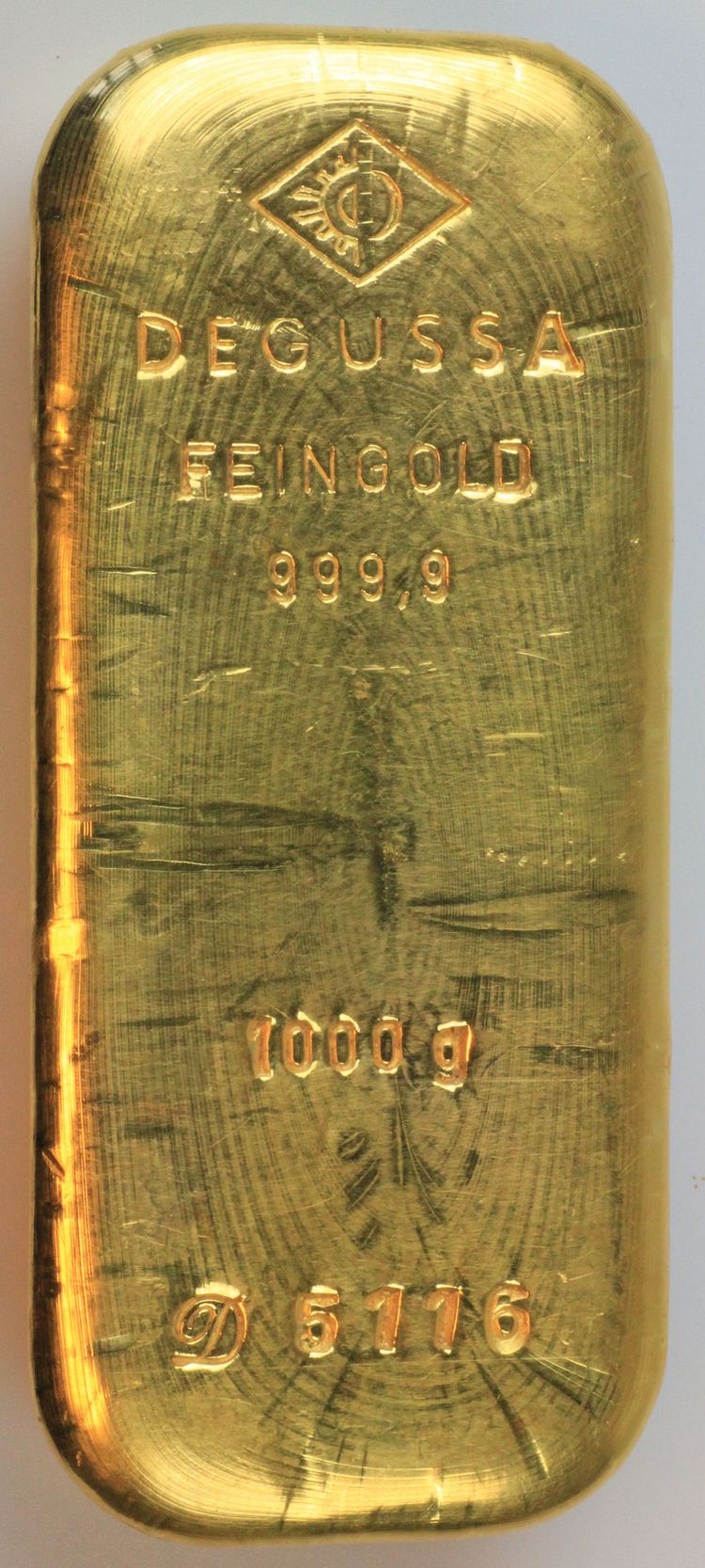 älterer 1000g Degussa Goldbarren älterer 1000g Degussa Goldbarren
