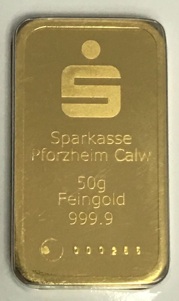 50g Feingold Sparkasse Pforzheim Calw 50g Feingold Sparkasse Pforzheim Calw
