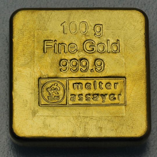 100g Gold Quadratbarren Heimerle+Meule