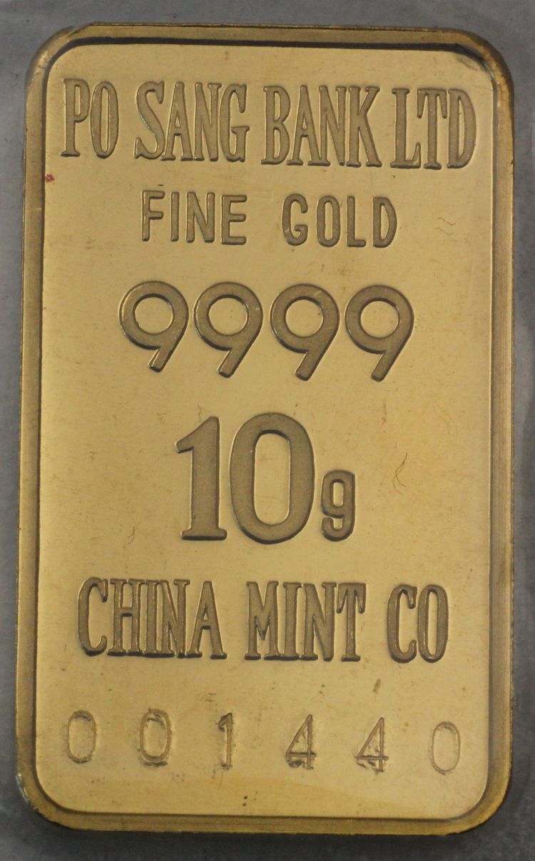 10g Goldbarren Po Sang Bank Ltd China Mint Co