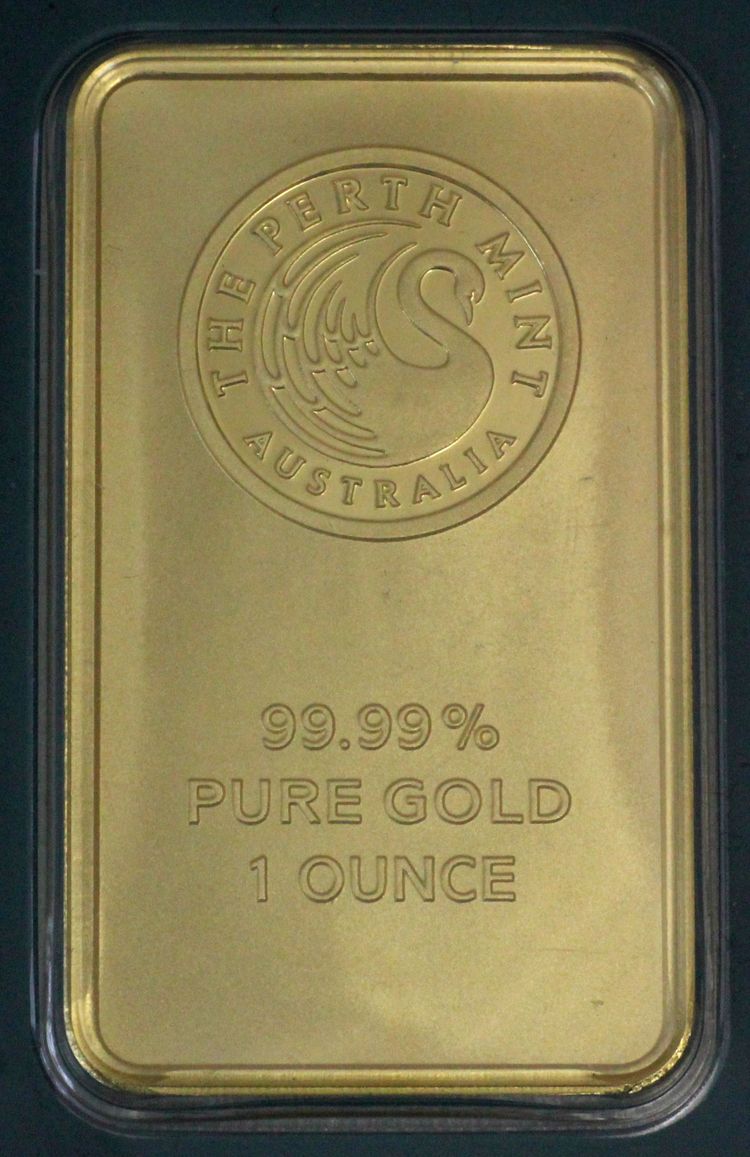 Unzen Goldbarren Australien der The Pert Mint