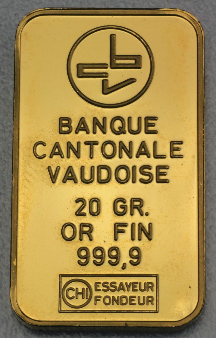20g Feingold, Banque Cantonale Vaudroise