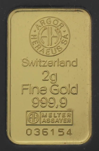2g Goldbarren Argor-Heraeus