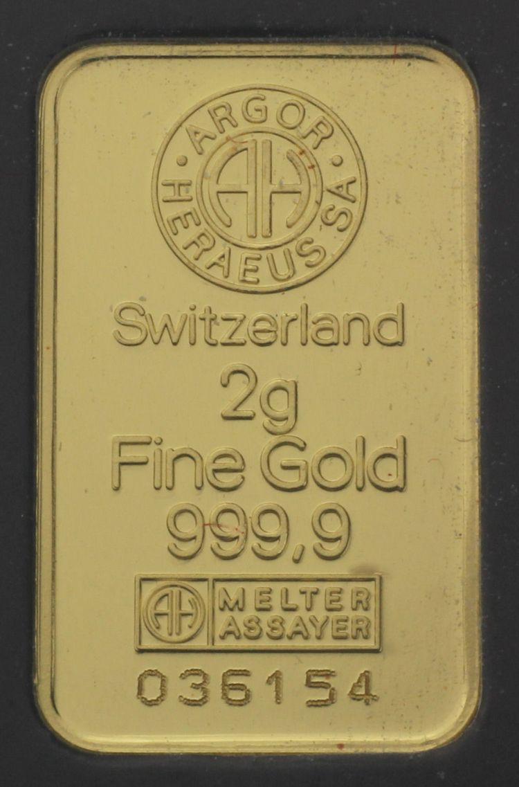 2g Goldbarren Argor-Heraeus 2g Goldbarren Argor-Heraeus