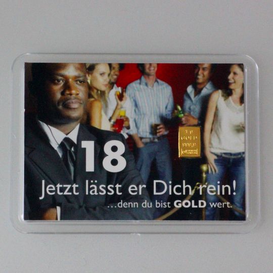 Goldbarrengeschenk zum 18ten Goldbarrengeschenk zum 18ten