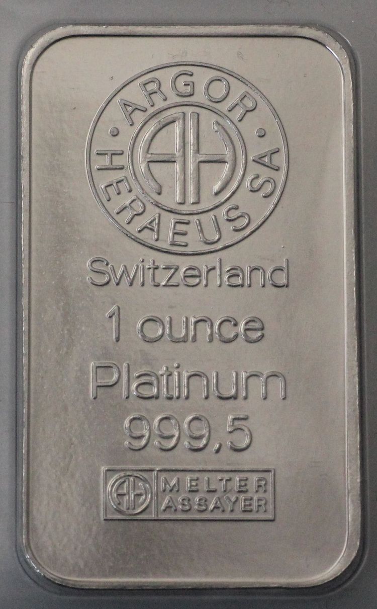 1oz Platinbarren Argor-Heraeus 1oz Platinbarren Argor-Heraeus
