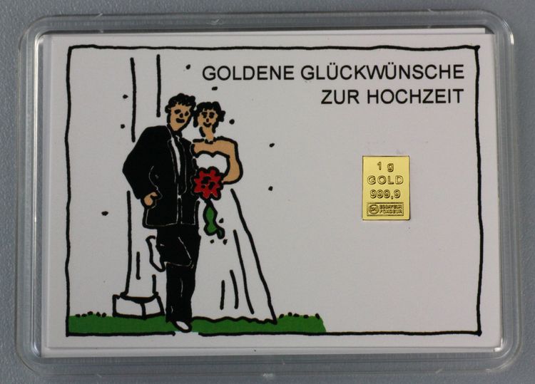 Goldbarren als Hochzeitsgeschenk