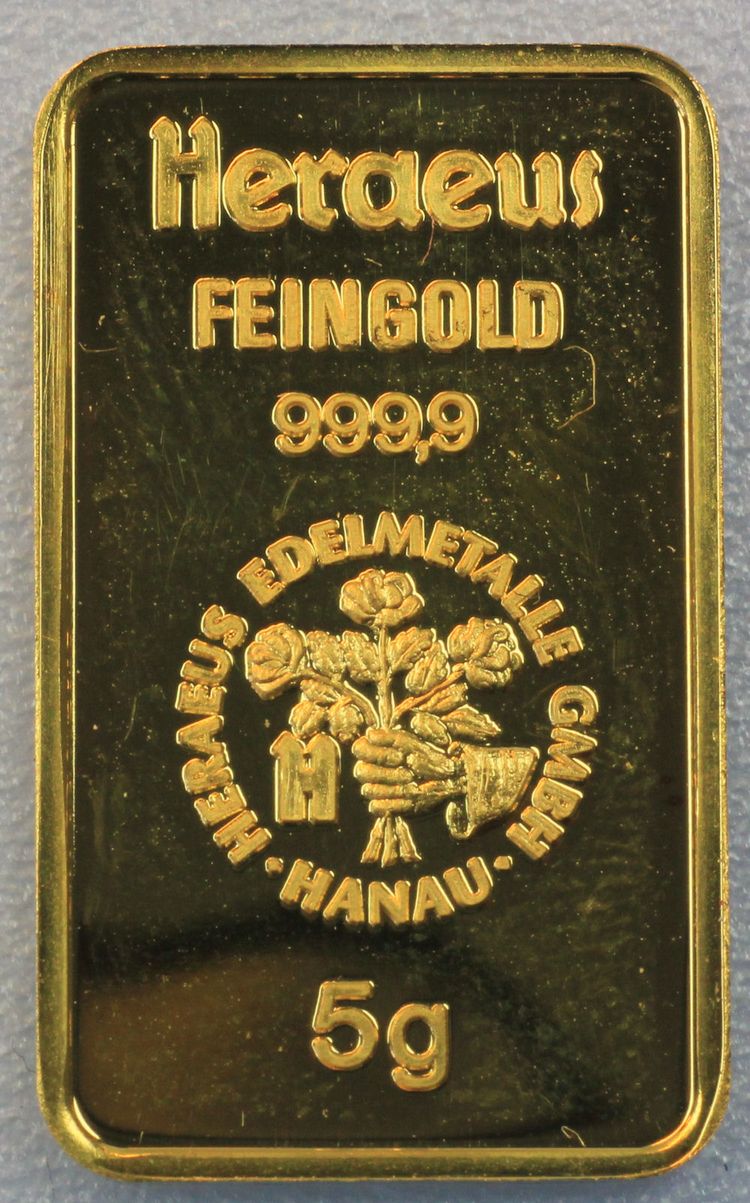 5g Gold Degussa, Feingold 5g Gold Degussa, Feingold