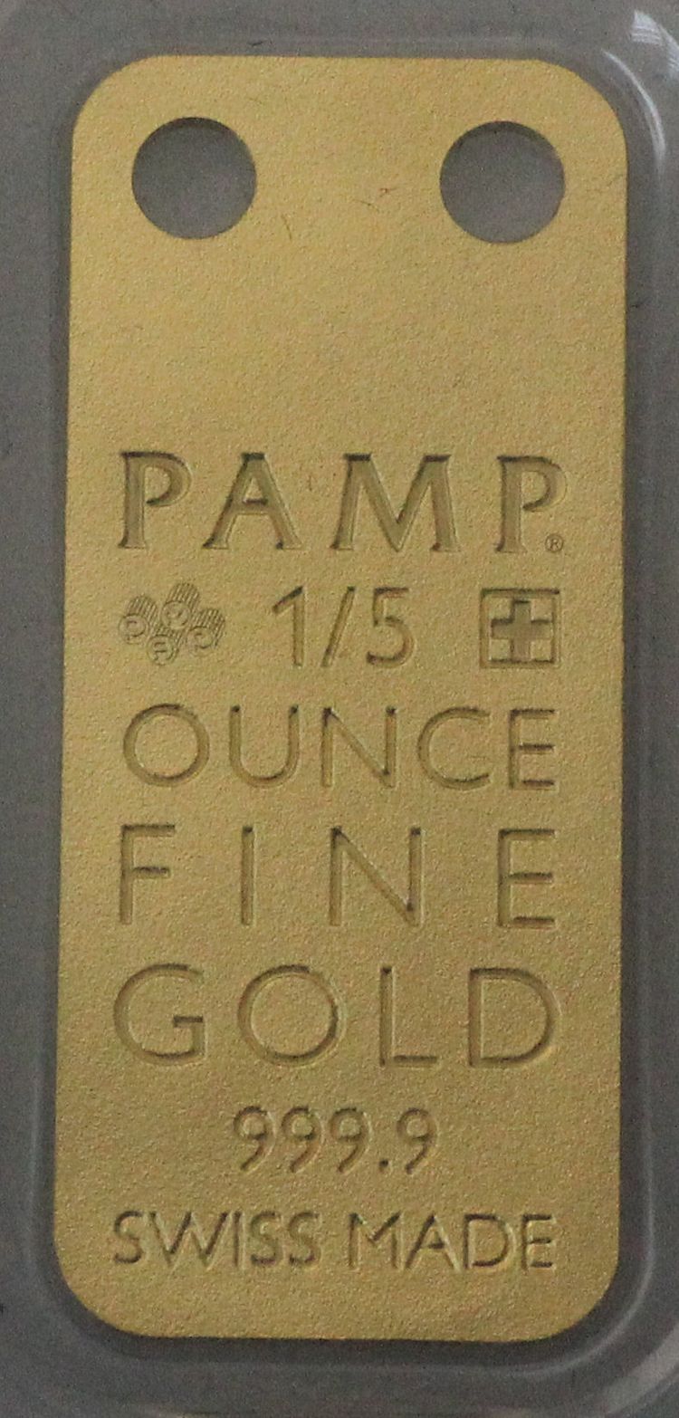 1/5oz Goldbarren Anhänger Pamp