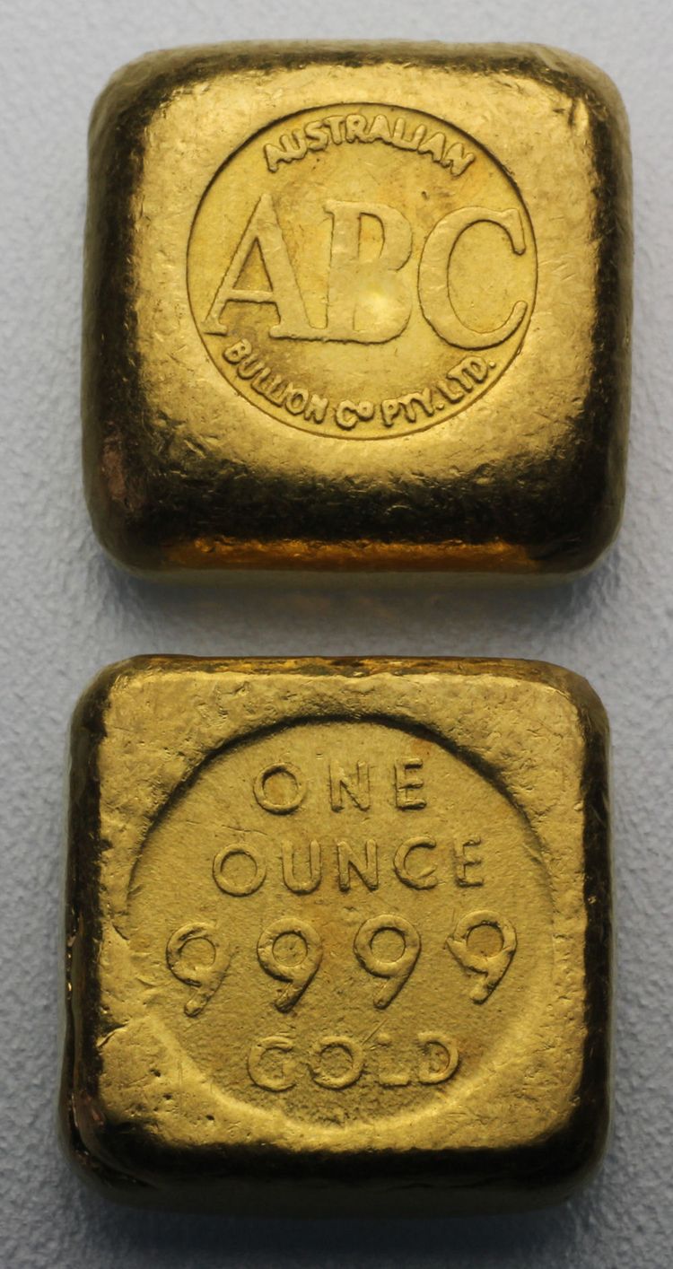 1oz Goldbarren gegossen