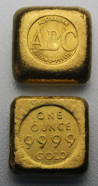 1oz Goldbarren gegossen